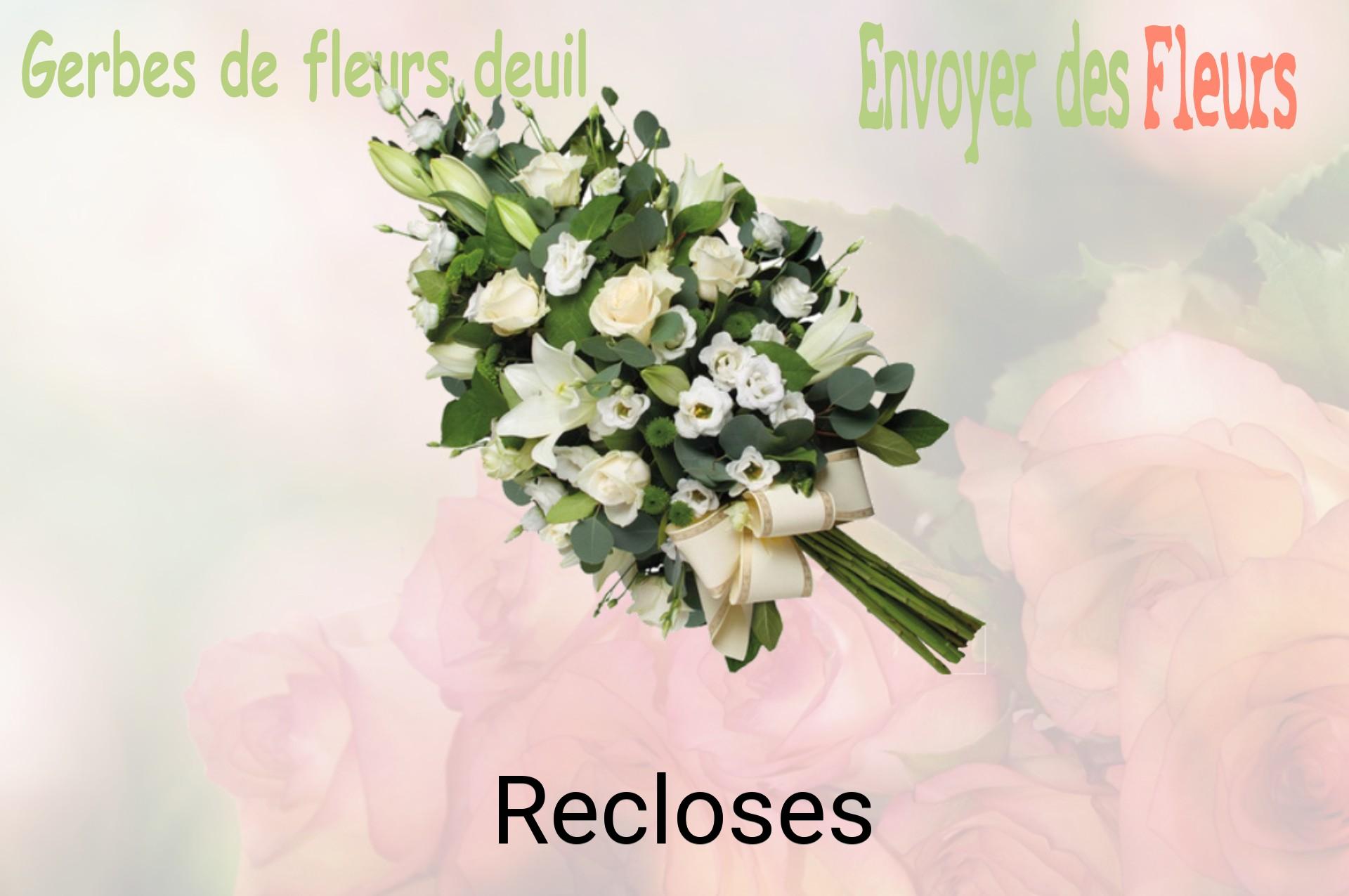 Gerbe de fleurs de deuil livrée à Recloses